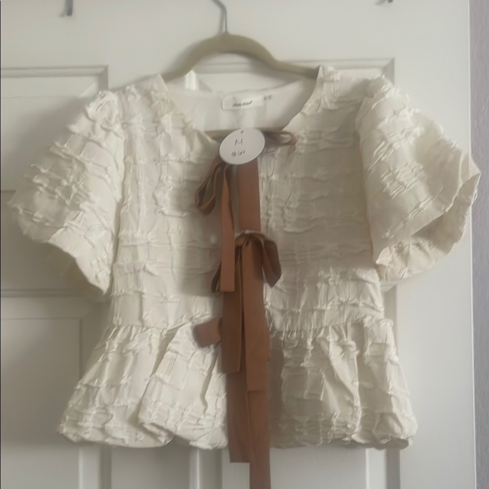 Elegant Cream Textured Blouse
